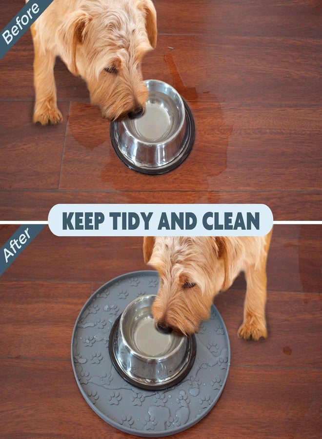 SUNLAND Silicone Cat Food Mat, Pet Feeding Mats for Food and Water Pet Placemat for Dog Waterproof Non-Slip Feeding Bowl Mat Raised Edge Prevents Residue from Spilling onto The Floor Pets Accessories - Image 4